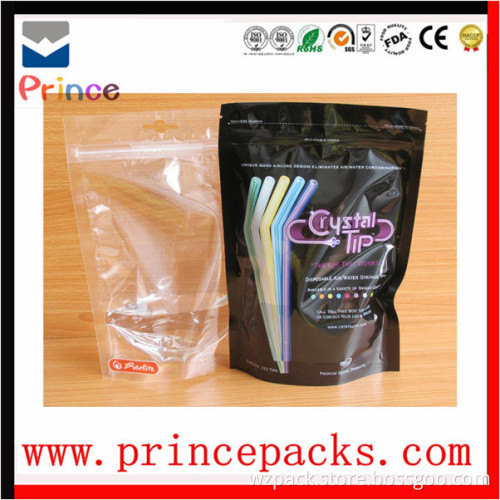 plastic food packaging pouch/zip lock plastic pouch/ clear plastic zipper pouch